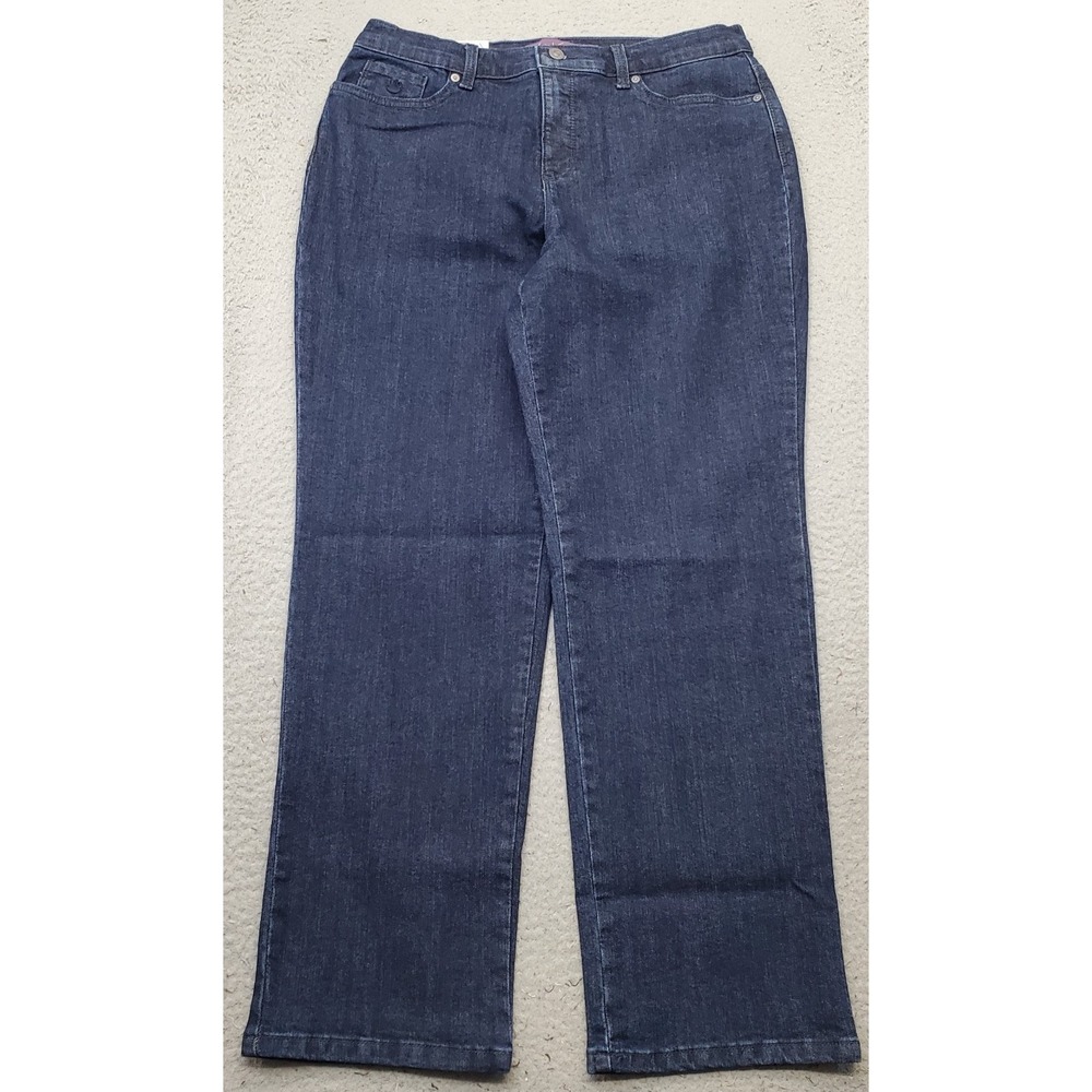 Gloria Vanderbilt Amanda Jeans Womens 12 Blue Denim Stretch High Rise Straight